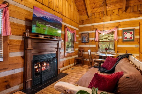 Rosewood 55 inch tv and fireplace
